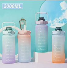 Load image into Gallery viewer, 2L Water Bottle Motivational Drink Flask With Time Markings BPA Free For Sports Or Gym