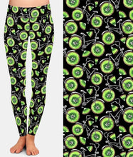Load image into Gallery viewer, Womens Fashion Bicycles With Assorted Foods Leggings