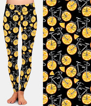 Load image into Gallery viewer, Womens Fashion Bicycles With Assorted Foods Leggings