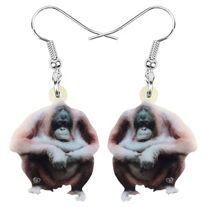 Acrylic Orangutan Earrings