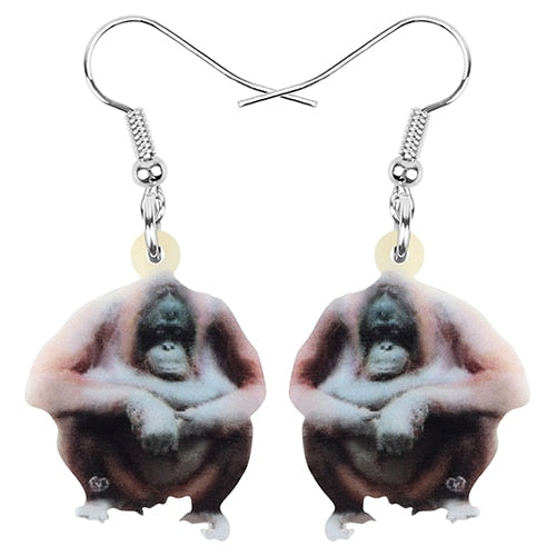 Acrylic Orangutan Earrings