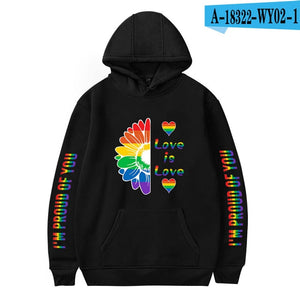 LGBTQI+ Rainbow PROUD Written & Lips Hoodies