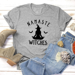 100% Pure Cotton NAMASTE WITCHES Printed T-Shirt