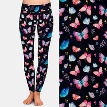 Load image into Gallery viewer, Ladies Colourful 3D Butterflies Printed Leggings