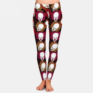 Ladies Fashion 3D Halloween, Scary Clowns & Balloons Printed Leggings