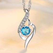 Load image into Gallery viewer, Lovely 925 Sterling Silver Crystal Zircon Heart Pendant Necklace - Length 45CM