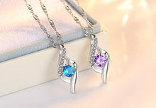 Load image into Gallery viewer, Lovely 925 Sterling Silver Crystal Zircon Heart Pendant Necklace - Length 45CM