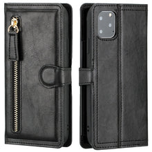 Load image into Gallery viewer, Luxury Faux Leather Zippered Flip Wallet Phone Case For Assorted iPhones