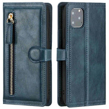 Load image into Gallery viewer, Luxury Faux Leather Zippered Flip Wallet Phone Case For Assorted iPhones
