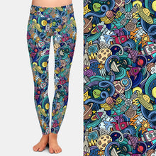 Load image into Gallery viewer, Ladies Casual 3D Cartoon Hand-Drawn Space Style Printed Leggings