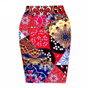 Womens Casual/Office Multi Patterned Stretch Pencil Skirts