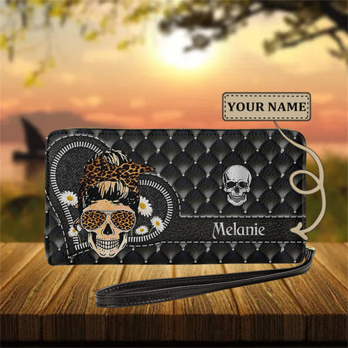 Gothic Skull Design Womens Personalised Wallet